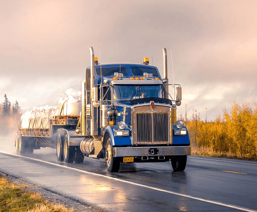 Semitruck driving on the road